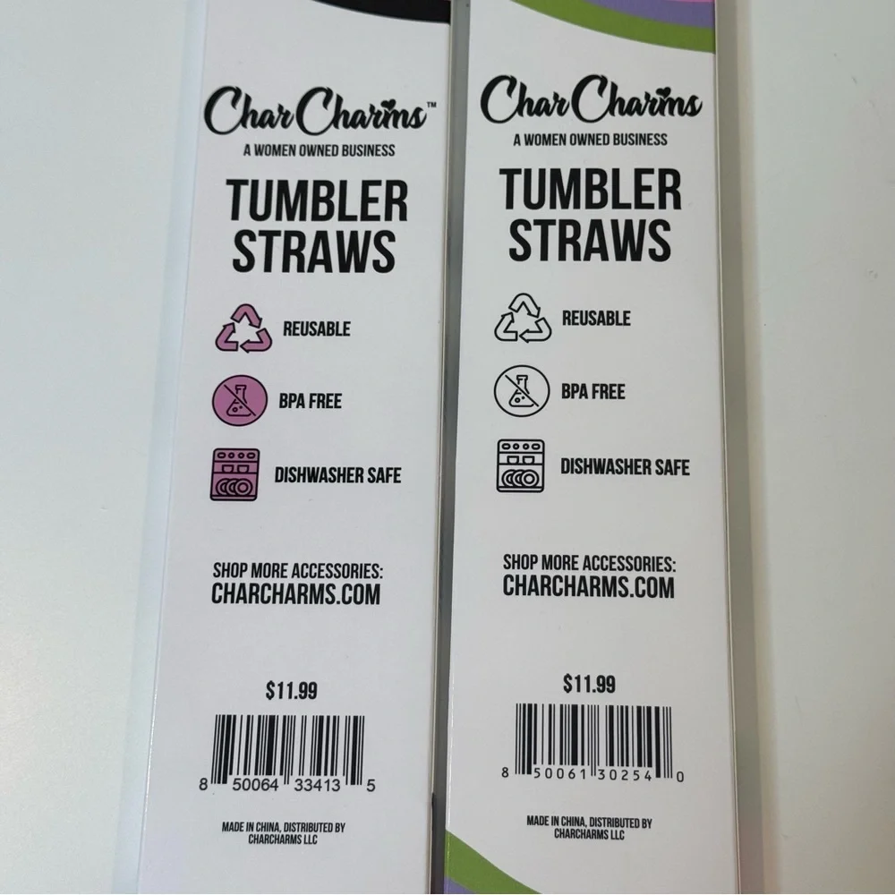 CharCharms Tumbler Straws are replacement straws for tumblers.